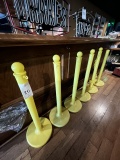 *LOT*(5)YELLOW PLASTIC STANCHIONS