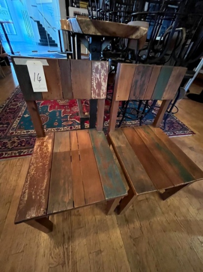 *EACH*DISTRESSED WOOD CHAIRS