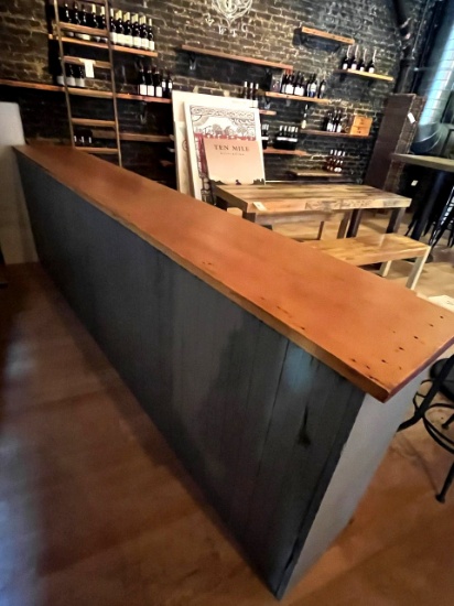 WOOD TOP 118"X16.5" COUNTER W/(6)SLIDING DOORS