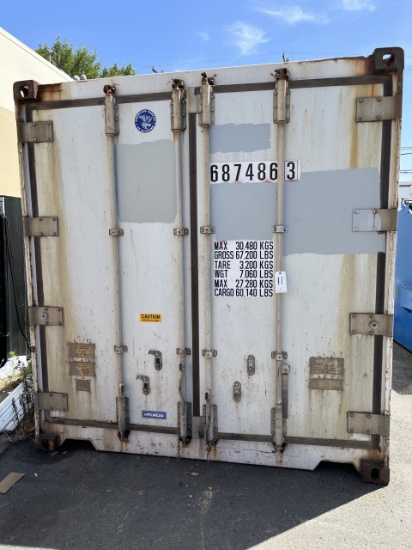 HYUNDAI 24' REFRIGERATED SHIPPING CONTAINER FREEZER W/S.S CHANNEL FLOOR (89"H X 90.4"W X 264"L)
