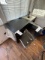 *LOT*BLACK WOOD DESKS W/ACRYLIC CHAIRS