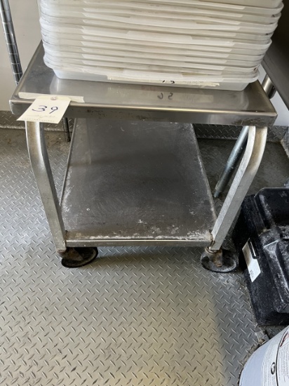 S/S TOP 21"X30" PORTABLE EQUIPMENT STAND/CART