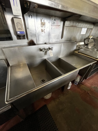 S/S NON-NSF 2-COMPARTMENT 72" SINK W/17"X24" TUBS