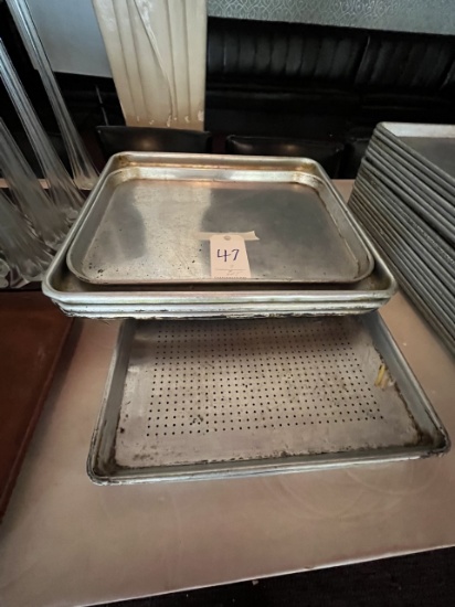 *LOT*(7)ALUMINUM ASST SHEET CAKE PANS