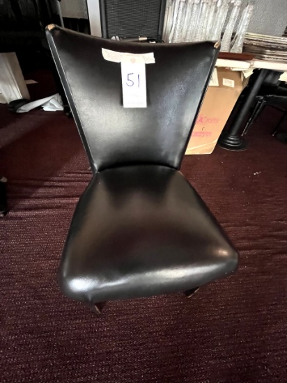 *EACH*BLACK VINYL DINING CHAIRS (DISTRESSED)