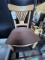 *EACH*BLONDE WOOD FAN-BACK CAFE CHAIRS W/ASST COLORED FABRIC SEAT