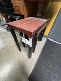 *LOT*(3)BURGUNDY LEATHER NESTING TABLES