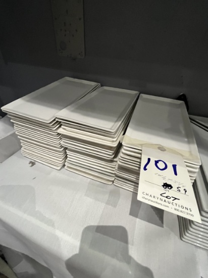 *LOT*(59)WORLD MARKET WHITE 10.5"X5.25" PLATES