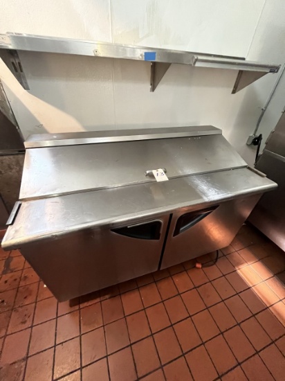 TURBO AIR S/S 2-DOOR 60" PREP TABLE W/CASTERS MOD. TST60SD (NEEDS DOOR GASKETS)