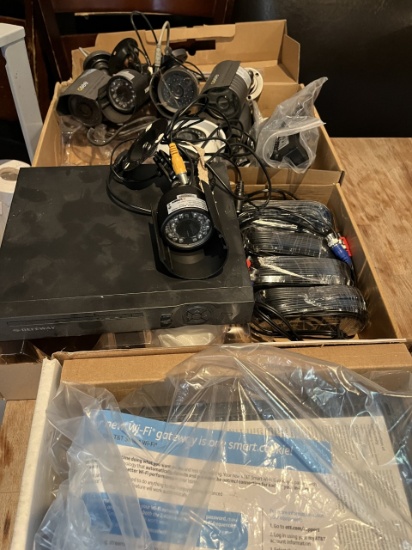 *LOT*SURVEILLANCE SYSTEM COMPONENTS INCLUDING CAMERAS, DVR & CABLING