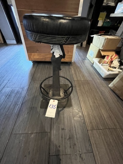 BLACK VINYL 26" TALL STOOL