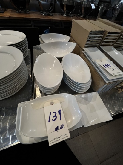 *LOT*(28)ASST WHITE SPECIALTY BOWLS & PLATES