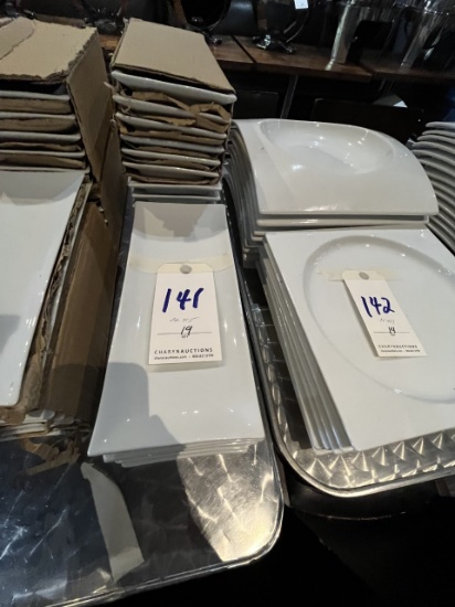 *LOT*(19)NEW WHITE 12"X5" PLATES