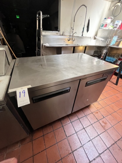 CENTRAL S/S 2-DOOR 48" REFRIGERATOR W/CASTERS MOD. 69K-051