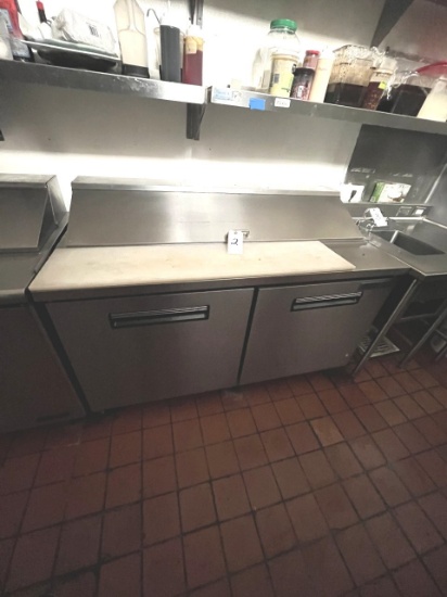 CENTRAL S/S 2-DOOR 60" PREP TABLE W/CASTERS MOD. 69K-009