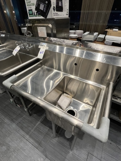 NEW GSW S/S 30" UTILITY SINK W/15" TUB & 15" LH-SIDE DRAINBOARD