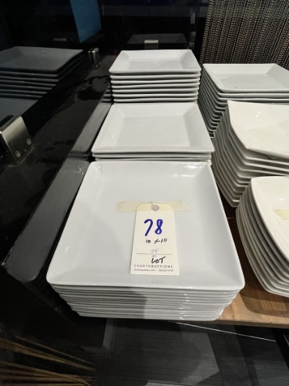 *LOT*(54)WORLD MARKET WHITE 10" SQUARE PLATES