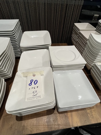 *LOT*(53)ASST WHITE 7"/7.5"/9" PLATES