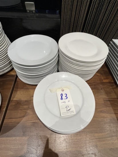 *LOT*(43)ASST WHITE 10.5"/11" PLATES