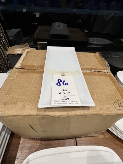 *LOT*(36)NEW WHITE 12"X5" PLATES (IN BOX)