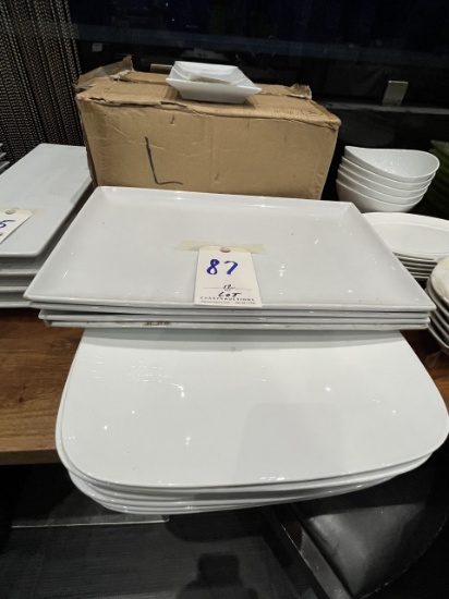 *LOT*(12)WHITE 14"X14"/16"X10" PLATES