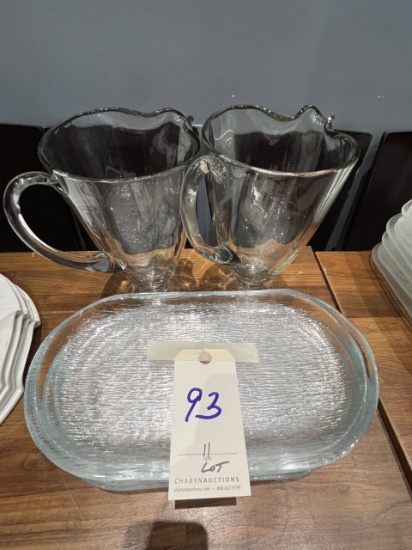 *LOT*(11)ASST GLASS PLATES & PITCHERS