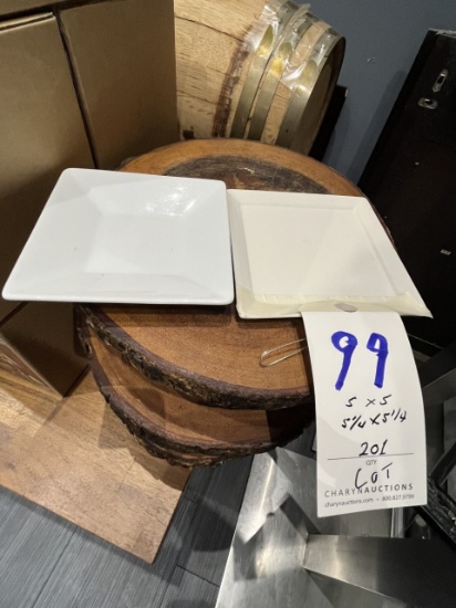 *LOT*(200)WHITE & BEIGE 5"X5"/5.25"X5.25" PLATES