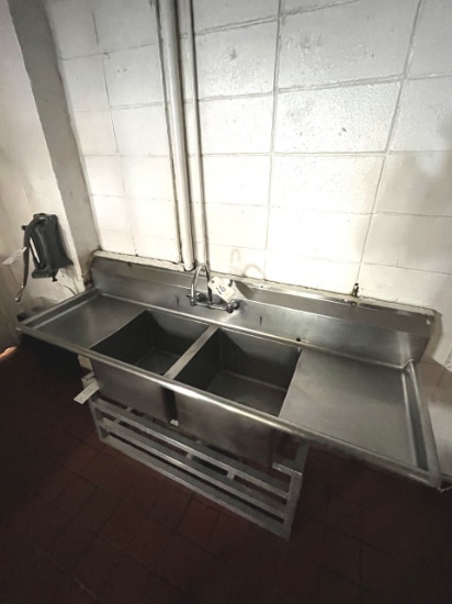 S/S 2-COMPARTMENT 72" SINK (NO LEGS)