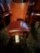*EACH*GRAND RAPIDS CHAIR CO. WOOD CHAIRS W/BURGUNDY LEATHERETTE SEAT