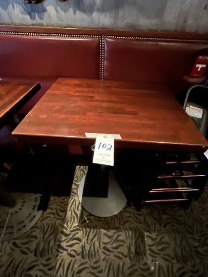 WOOD STAND-UP 30"X24" TABLE W/CAST-IRON BASE
