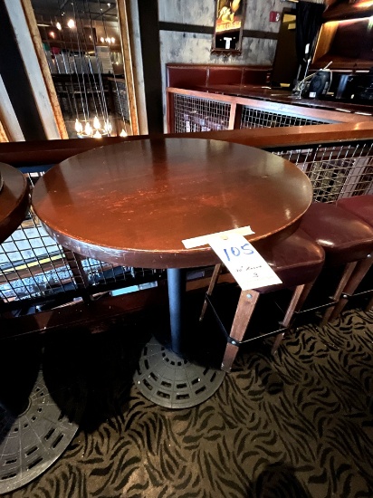*EACH*WOOD 30" ROUND STAND-UP TABLES W/DESIGNER BASE