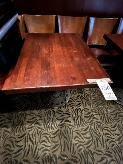 *EACH*WOOD 30"X24.5" TABLES W/DESIGNER BASE