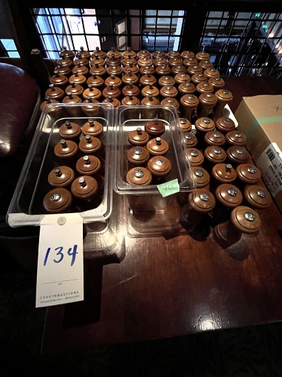 *LOT*(90)WOOD SALT & PEPPER MILLS