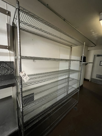 METRO CHROME 72"X18" WIRE RACK W/(6)SHELVES (TWO BOTTOM SHELVES RUSTY)