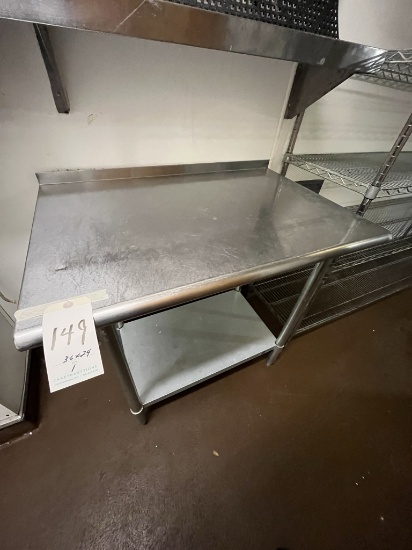 S/S 36"X24" WORKTABLE W/BACKSPLASH & UNDERSHELF
