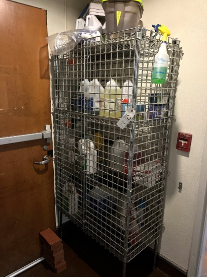 METRO CHROME 36"X18" SECURITY CAGE W/CONTENTS (NO CASTERS)