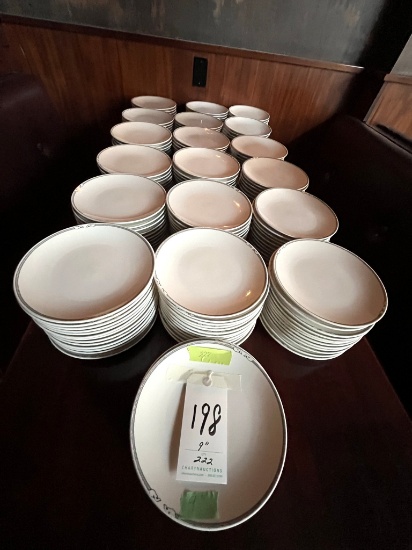 *EACH*TRIA WHITE 9" PLATE W/PATTERNED-RIM