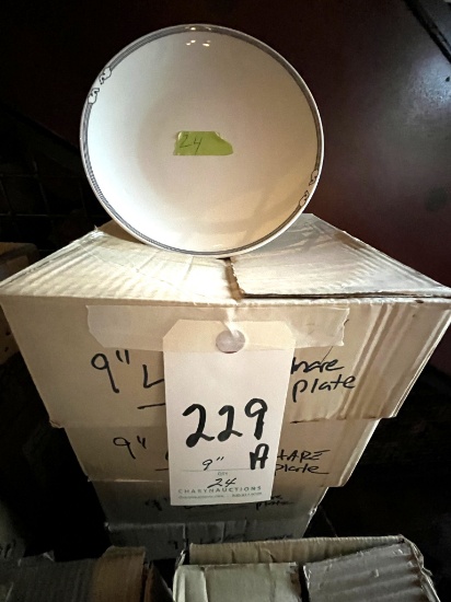 *EACH*NEW TRIA WHITE 9" PLATES W/PATTERNED-RIM