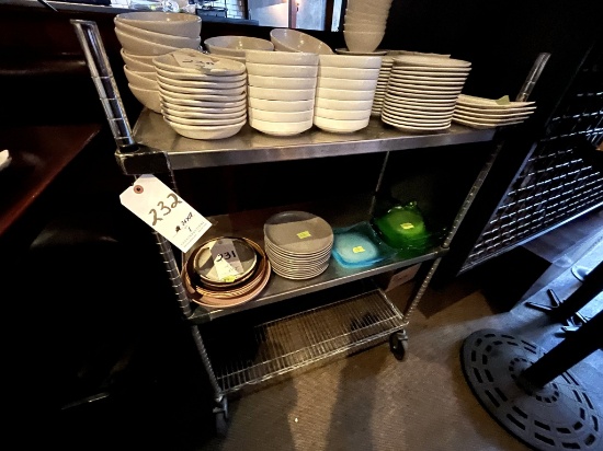 METRO CHROME & S/S 36"X18" WIRE CART W/(3)SHELVES