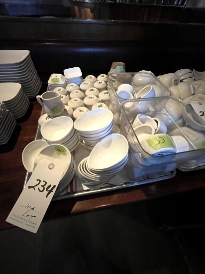 *LOT*(103)ASST WHITE SMALL BOWLS, CREAMERS & CONDIMENT CUPS