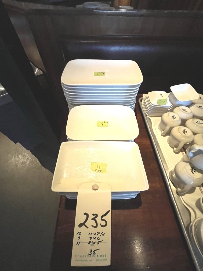 *EACH*SAM & SQUITO WHITE (11)8"X5"/(9)9"X6"/(15)11"X7.25" PLATES