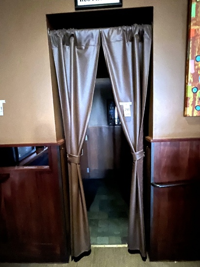 PAIR BROWN VINYL CURTAINS