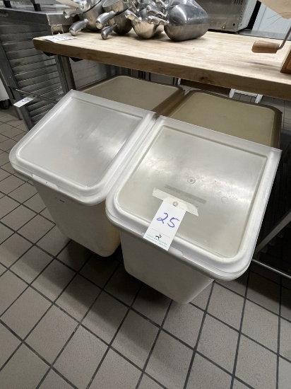 *EACH*CAMBRO WHITE PLASTIC INGREDIENT BINS