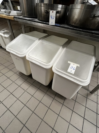*EACH*CAMBRO WHITE PLASTIC INGREDIENT BINS