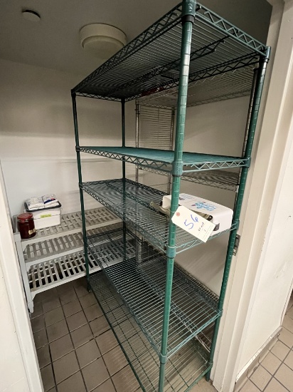 GREEN COATED 48"X18" WIRE RACK W/(4)SHELVES