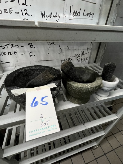 *LOT*(3)MORTAR & PESTLE SETS
