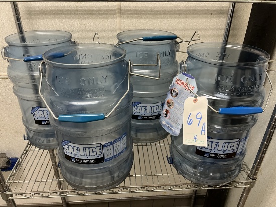 *EACH*SAN JAMAR SAF-T-ICE BLUE PLASTIC ICE TOTES