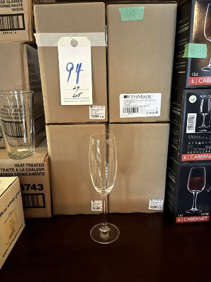 *LOT*(24)NEW CRYSTULEX CHAMPAGNE FLUTES
