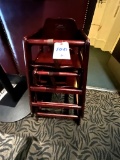 *EACH*BURGUNDY WOOD HIGH-CHAIRS