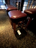*EACH*HEAVY-DUTY BAR STOOLS W/BURGUNDY LEATHERETTE SEAT
